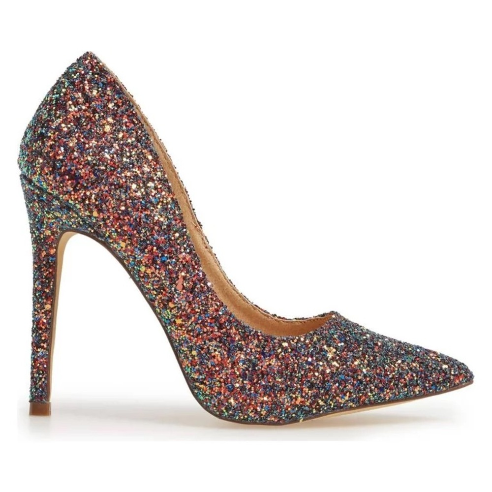 Lauren Lorraine Fuchsia Multi-Colored Sparkly Heels. Worn once